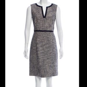 Tory Burch navy blue tweedy sheath dress